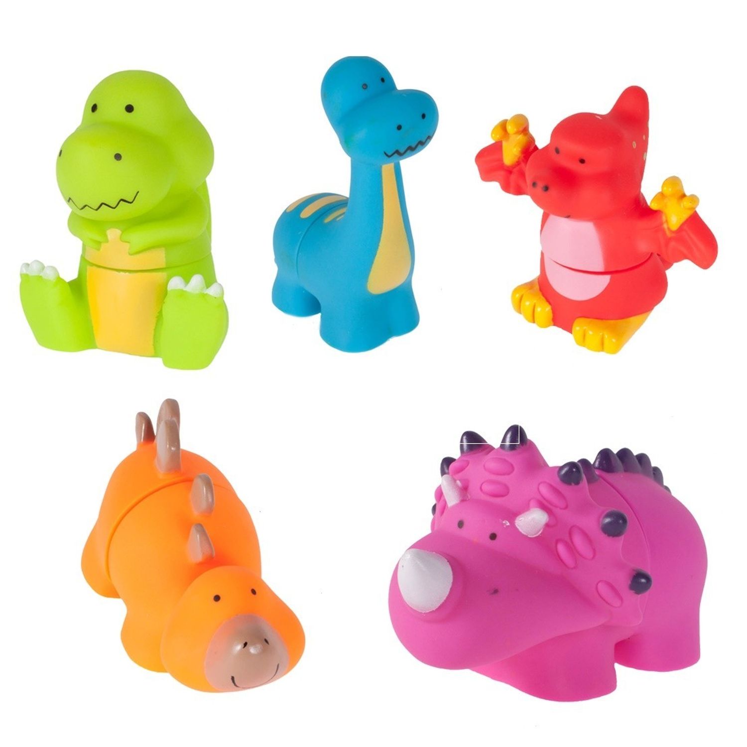 Set Figurine Puzzle Malplay Dinozauri din cauciuc moale 5 buc fotografia produsului