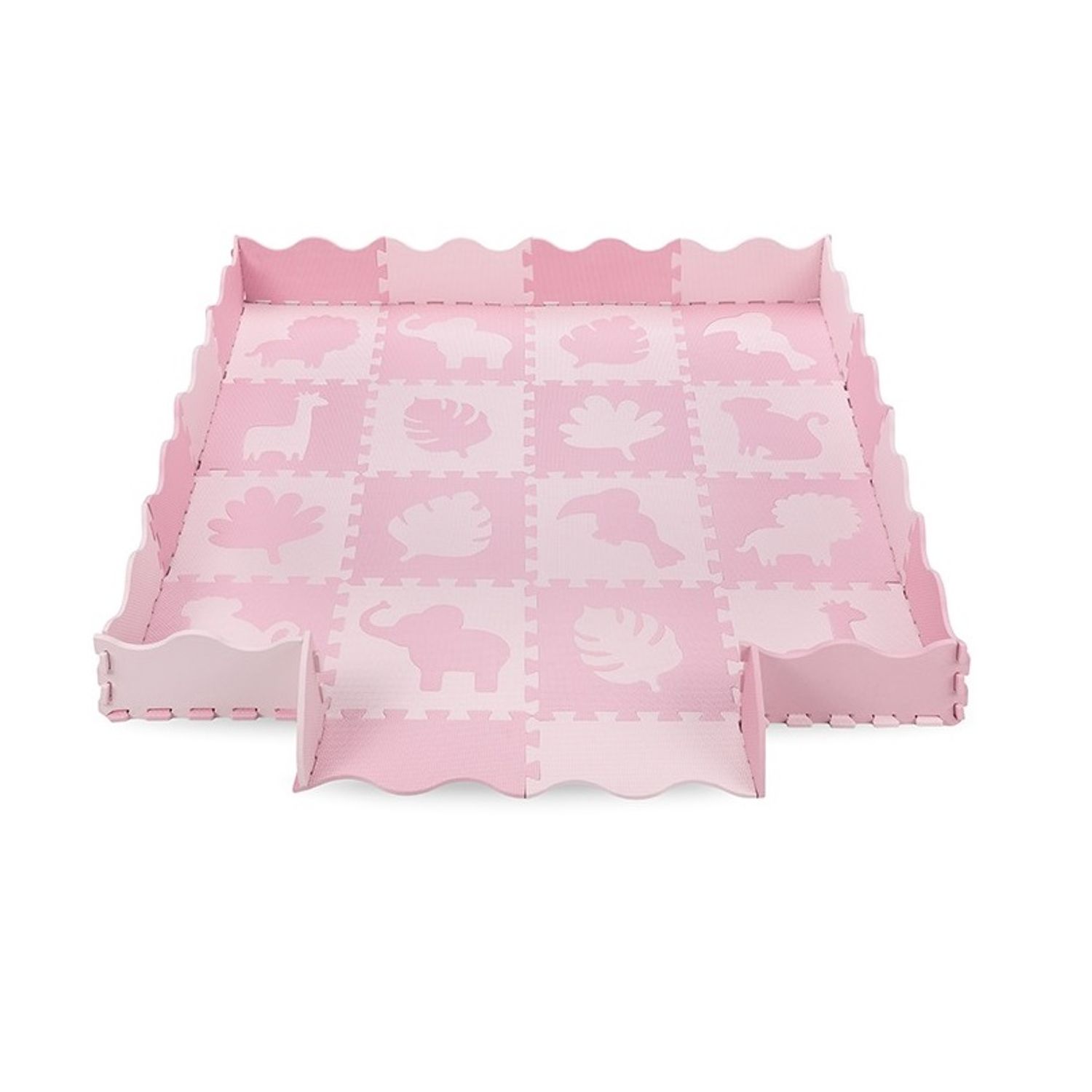 Covoras de joaca Puzzle 150x150 cm, Momi Zawi - Pink fotografia produsului View 3 L