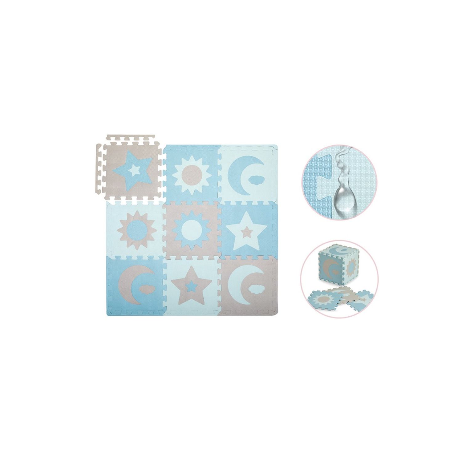 Covoras de joaca puzzle 93x93 cm Momi, Nebe - Blue fotografia produsului View 5 L