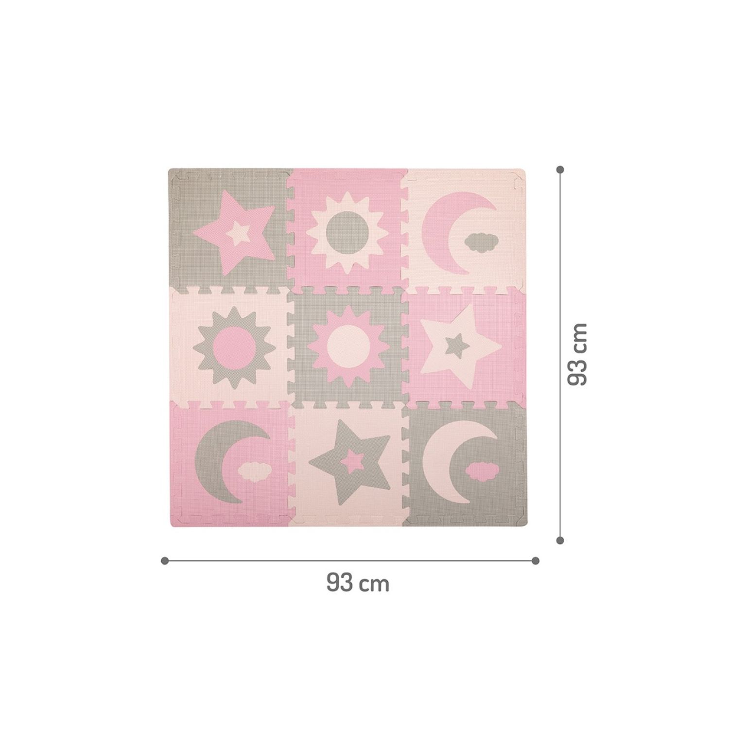 Covoras de joaca puzzle 93x93 cm Momi, Nebe - Pink fotografia produsului View 5 L