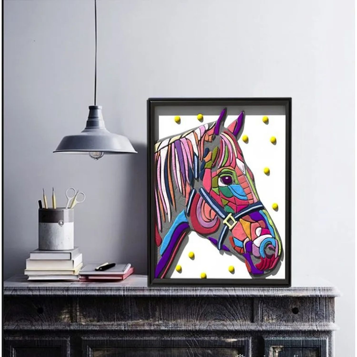 Set pictura 3D cu argila usoara, 40*30cm - HORSE fotografia produsului