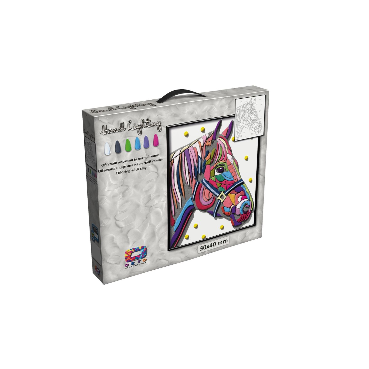 Set pictura 3D cu argila usoara, 40*30cm - HORSE fotografia produsului View 4 L