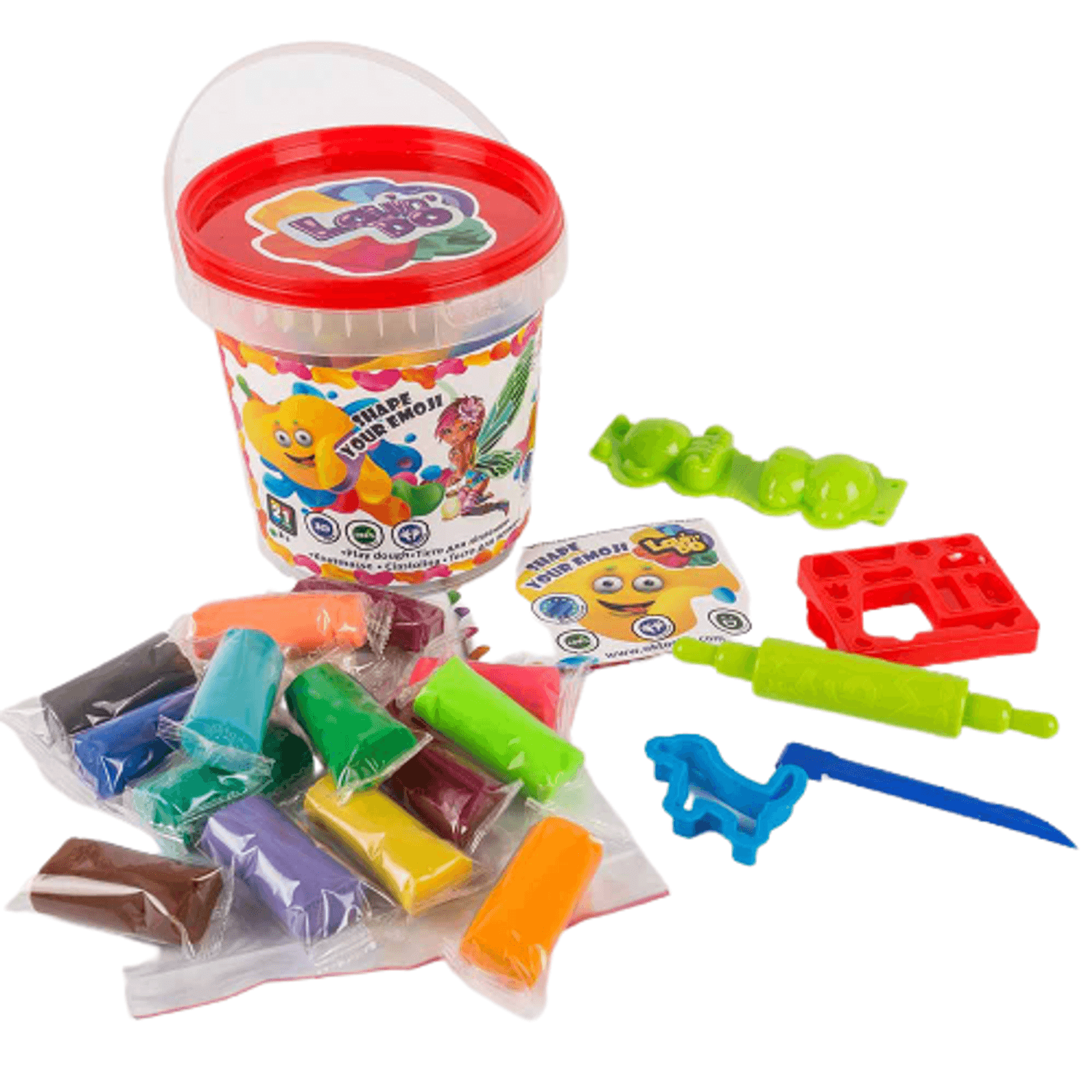 Set plastilina 100% ECO, Lovin'Do - 15 culori, 375gr si accesorii de modelaj - Model 1 fotografia produsului View 2 L