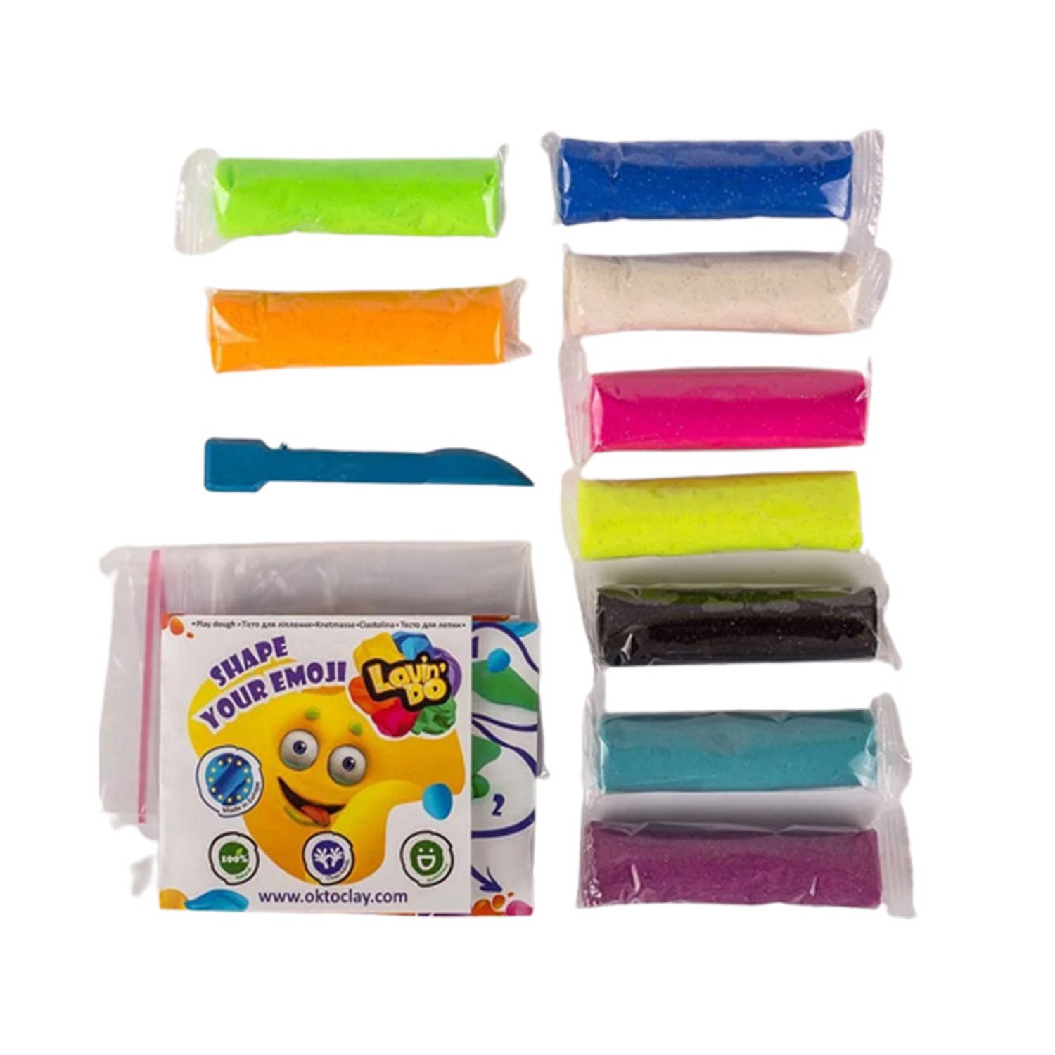 Set plastilina 100% ECO, Lovin'Do, 9 culori*35gr Glitter fotografia produsului View 4 L