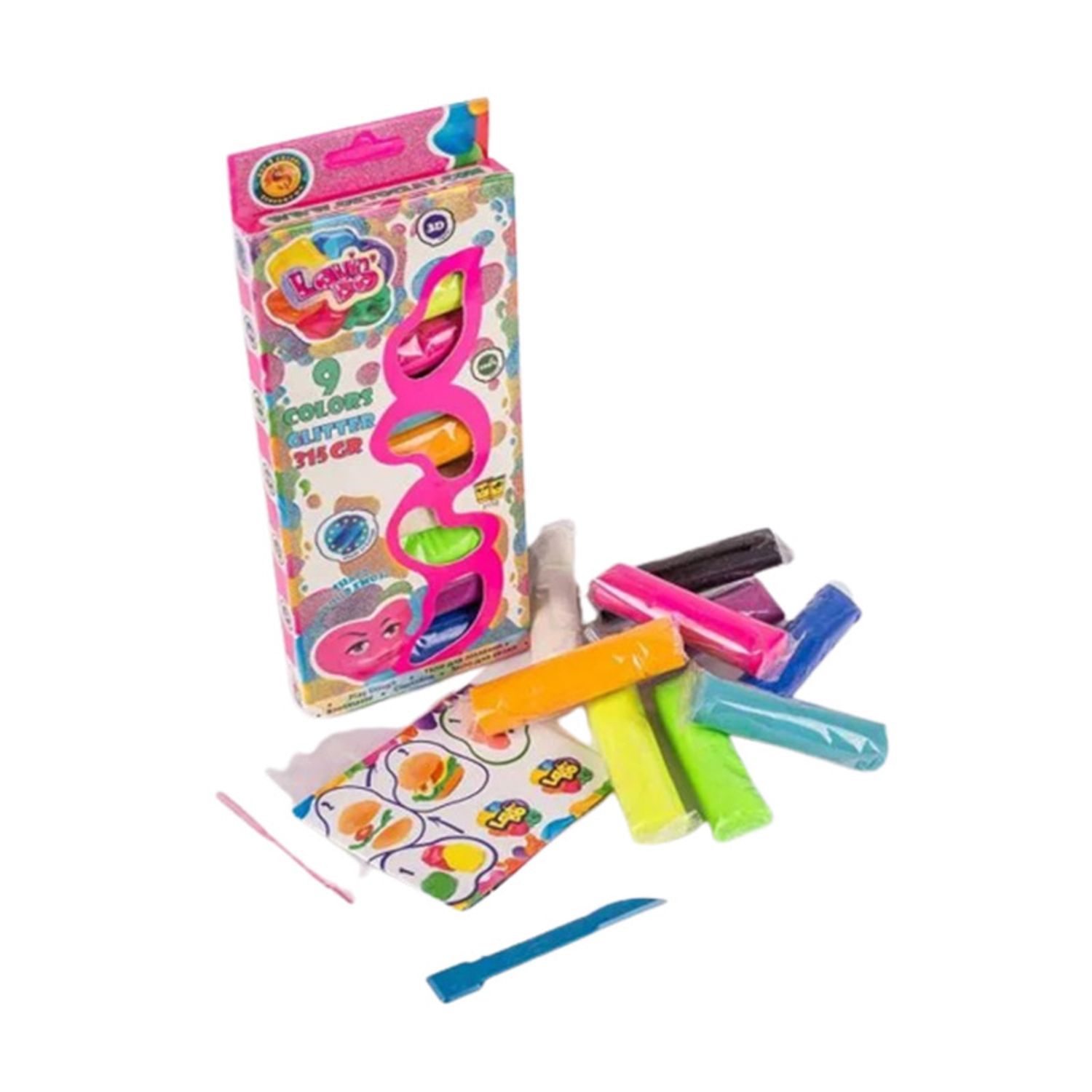 Set plastilina 100% ECO, Lovin'Do, 9 culori*35gr Glitter fotografia produsului View 2 L