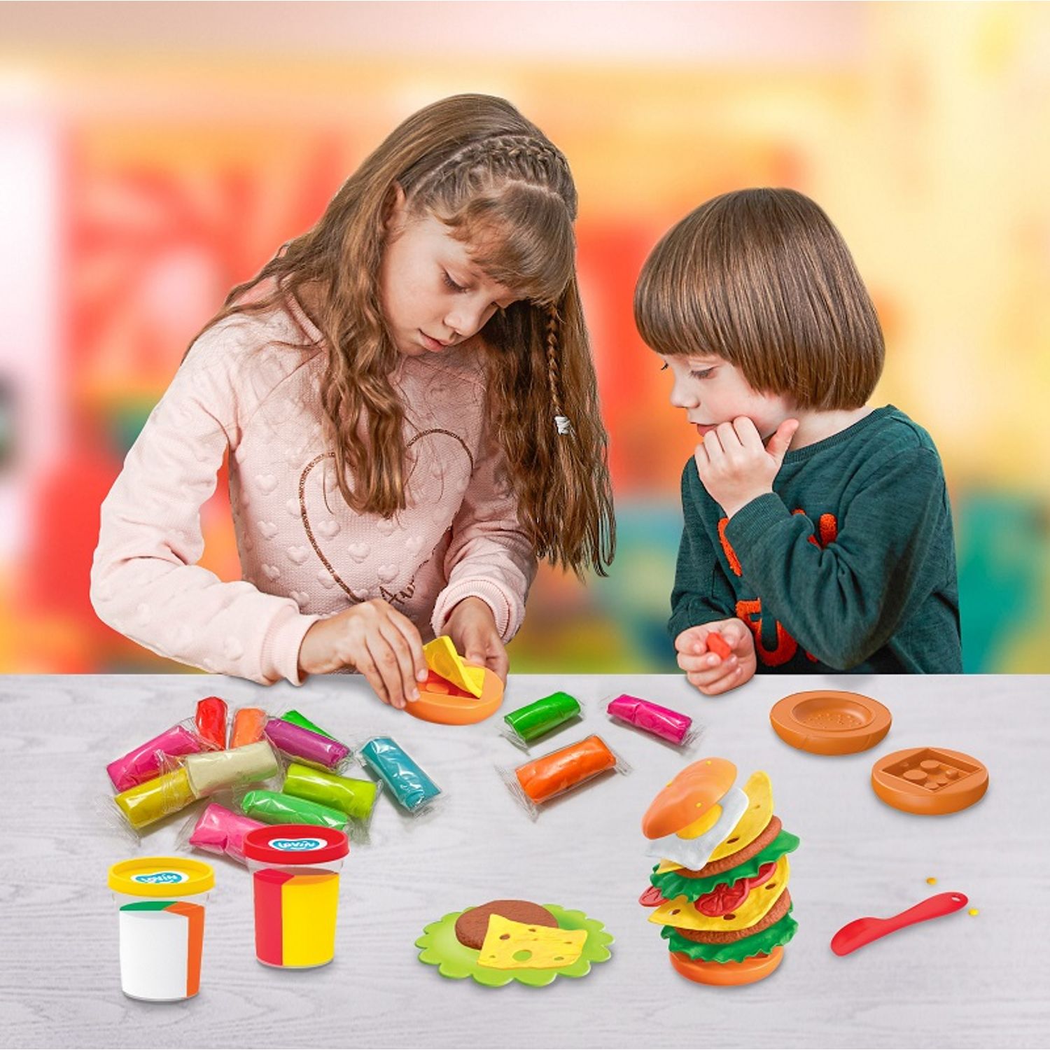 Set plastilina 100% ECO, Lovin'Do, Burger Time fotografia produsului View 2 L