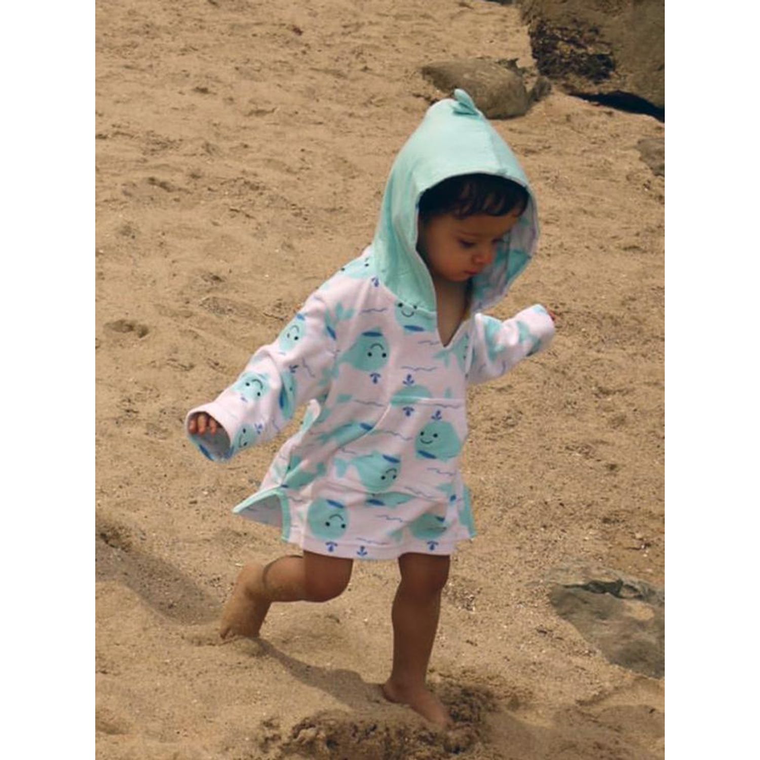 Poncho Baie UPF50 +, Zoocchini, 12-24 Luni, Whale fotografia produsului View 2 L