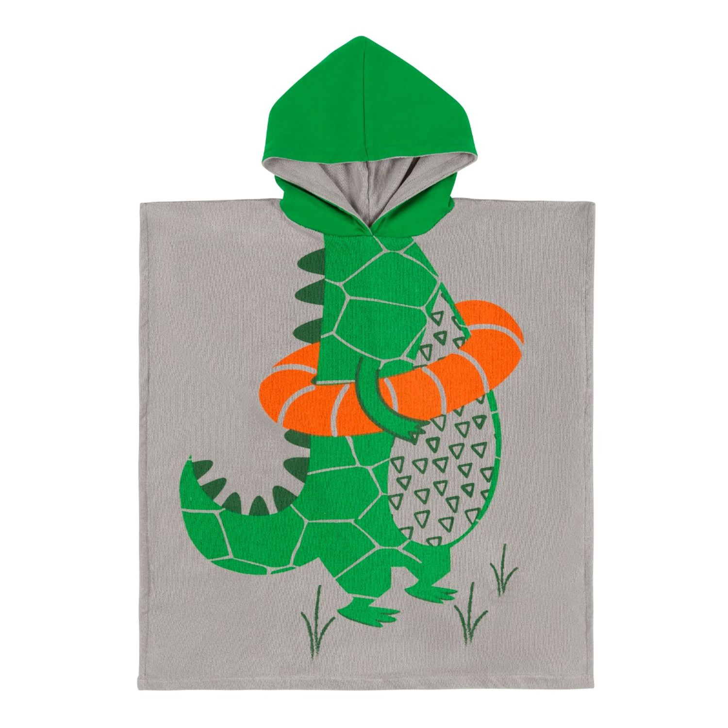 Prosop de baie cu gluga, Poncho, Zoocchini, 64x58cm, 2-6 ani, Dinozaur fotografia produsului
