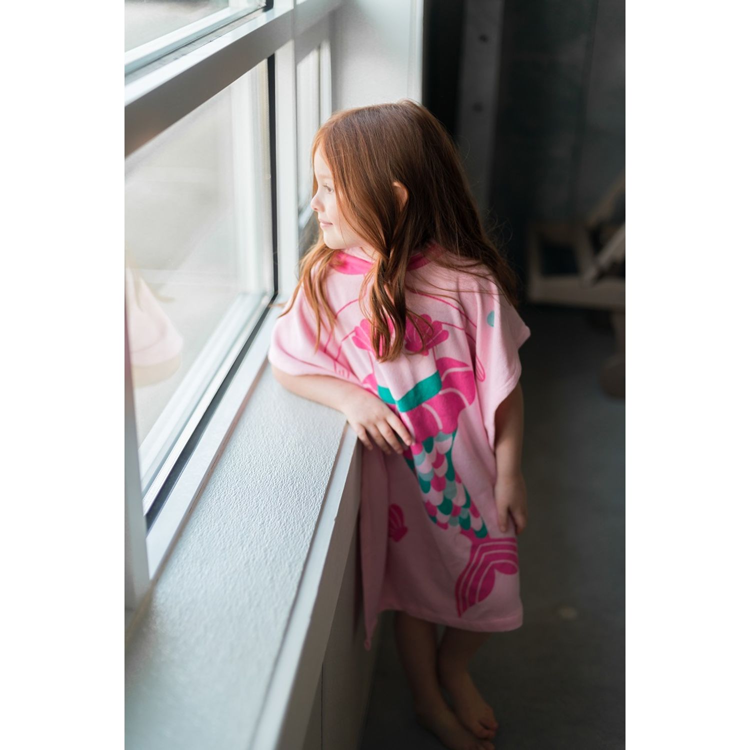Prosop de baie cu gluga, Poncho, Zoocchini, 64x58cm, 2-6 ani, Sirena fotografia produsului View 3 L