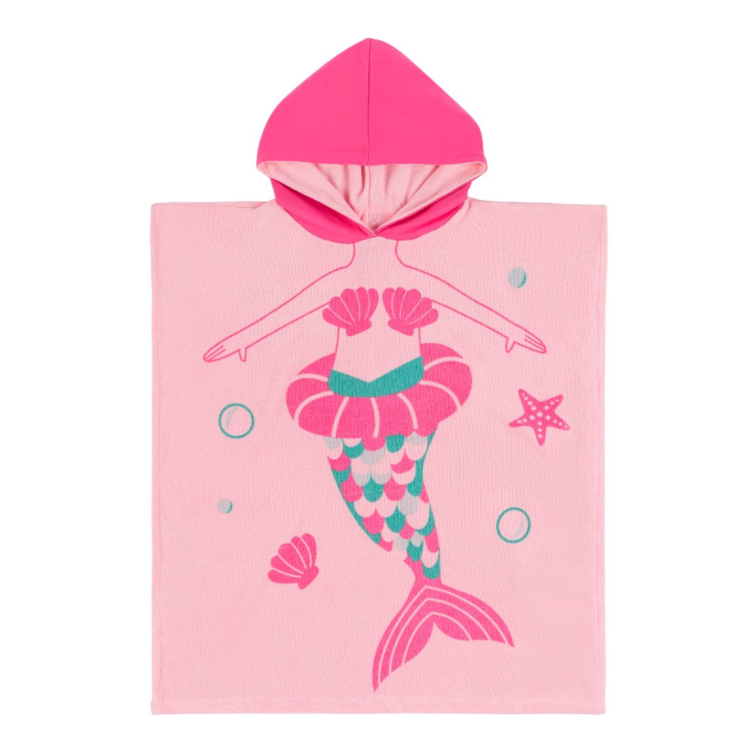 Prosop de baie cu gluga, Poncho, Zoocchini, 64x58cm, 2-6 ani, Sirena fotografia produsului