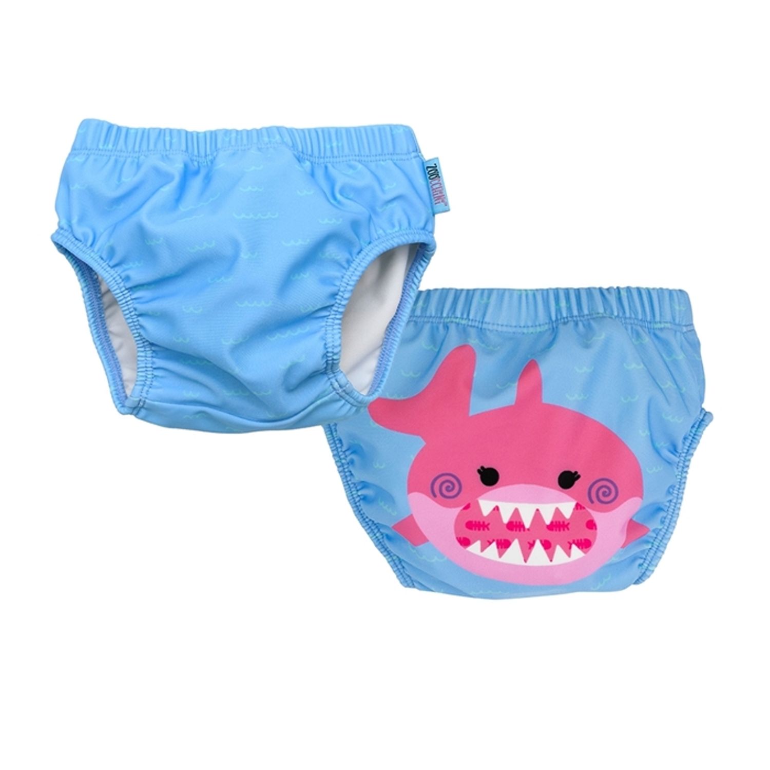 Set 2 chilotei de baie impermeabili, Zoocchini, protectie UPF50+, marime M, 12-24 Luni â€“ Pink Shark fotografia produsului View 3 L