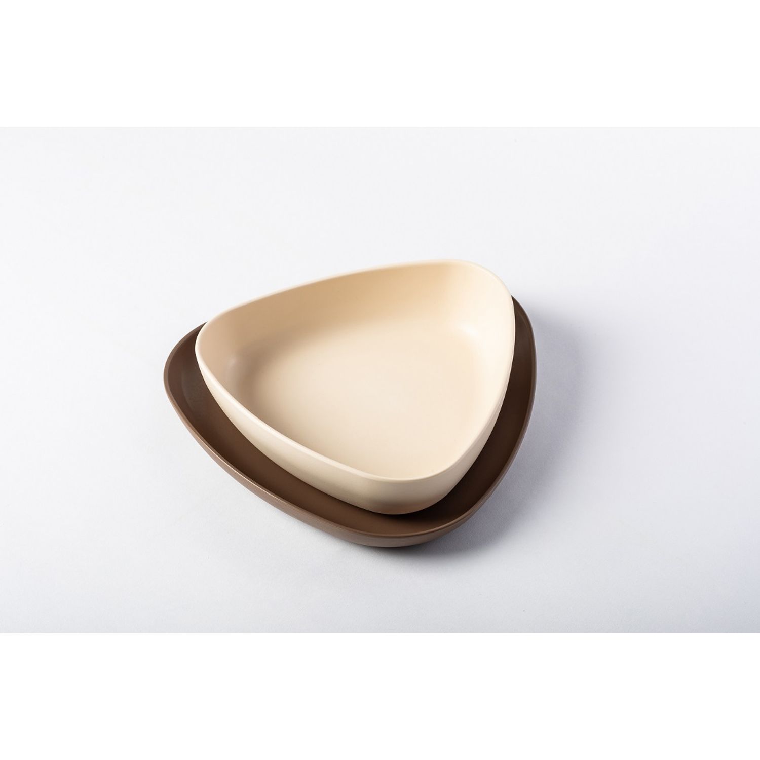 Set 2 farfurii, eKoala, BIOplastic, White/Brown fotografia produsului View 4 L