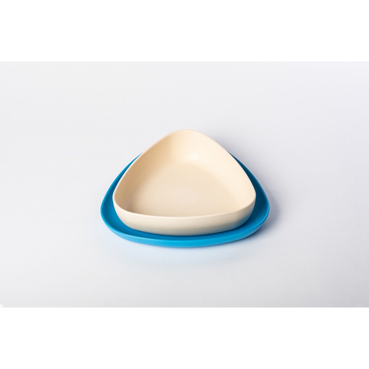 Set 2 farfurii, eKoala, BIOplastic, White/Blue fotografia produsului