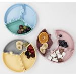 Farfurie Puzzle Minikoioi, 100% Premium Silicone – MEllow Yellow/Powder Grey fotografia produsului View 3 S