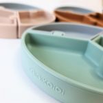 Farfurie Puzzle Minikoioi, 100% Premium Silicone – Velvet Rose / Powder Grey fotografia produsului View 4 S