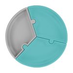 Farfurie Puzzle Minikoioi, 100% Premium Silicone – Aqua Green / Powder Grey fotografia produsului