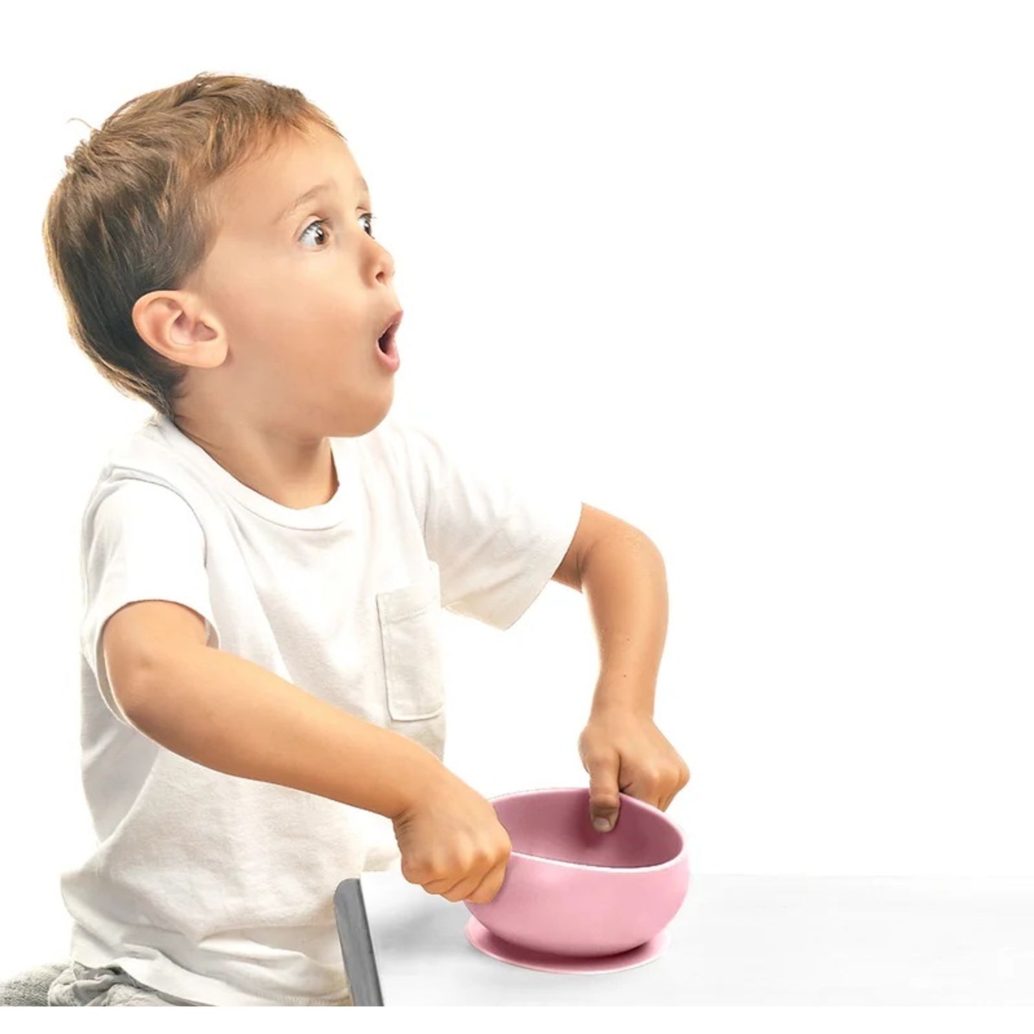 Bol Minikoioi cu Ventuza si Capac, 100% Premium Silicone – Pinky Pink fotografia produsului View 3 L