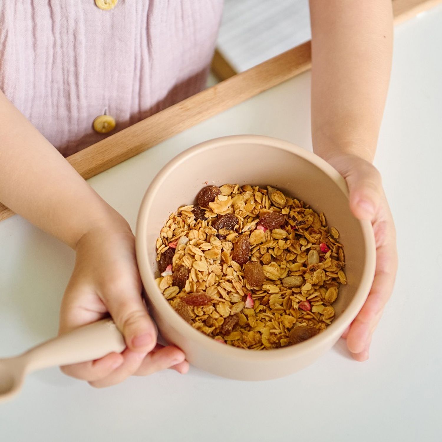 Bol Minikoioi, 100% Premium Silicone – Bubble Beige fotografia produsului View 2 L