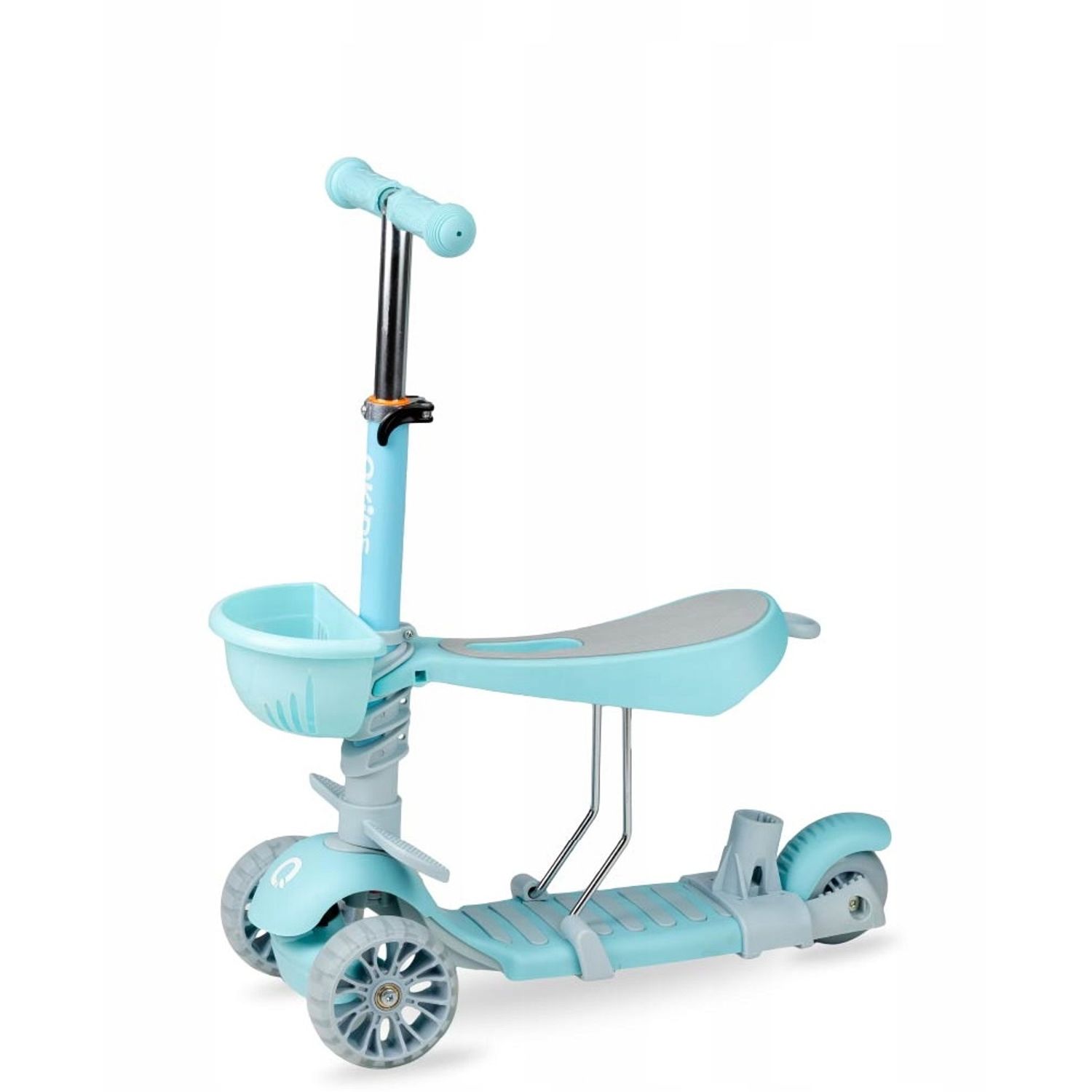 Trotineta 3 in 1, QKIDS, ILI Blue, cu 3 roti, Maner pentru parinte, Scaun reglabil pe 3 trepte, Frana flexbrake, - 5900495895233 fotografia produsului View 3 L