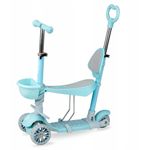 Trotineta 3 in 1, QKIDS, ILI Blue, cu 3 roti, Maner pentru parinte, Scaun reglabil pe 3 trepte, Frana flexbrake, - 5900495895233 fotografia produsului