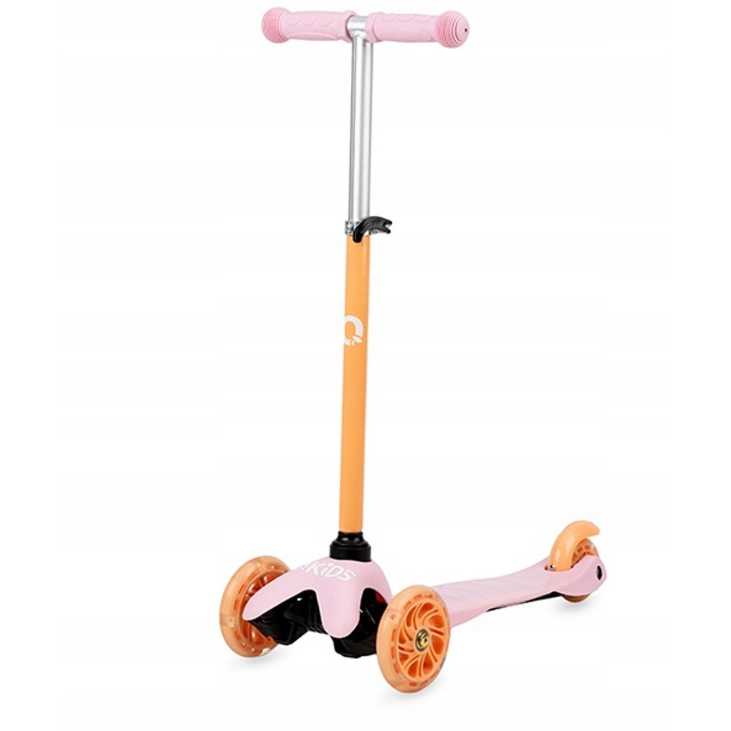 Trotineta cu 3 roti, QKIDS, LUMIS Orange, Ghidon reglabil pe 3 trepte, Flexbrake, Rulmenti ABEC-7, Platforma anti- - 5900495890184 fotografia produsului