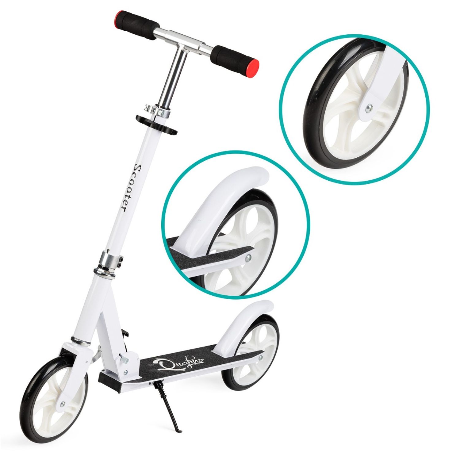 Trotineta freestyle, QKIDS, WEISS White, Ghidon reglabil pe 3 trepte, Amortizor Easy&amp;Up, Platforma anti- - 5900495862242 fotografia produsului View 3 L