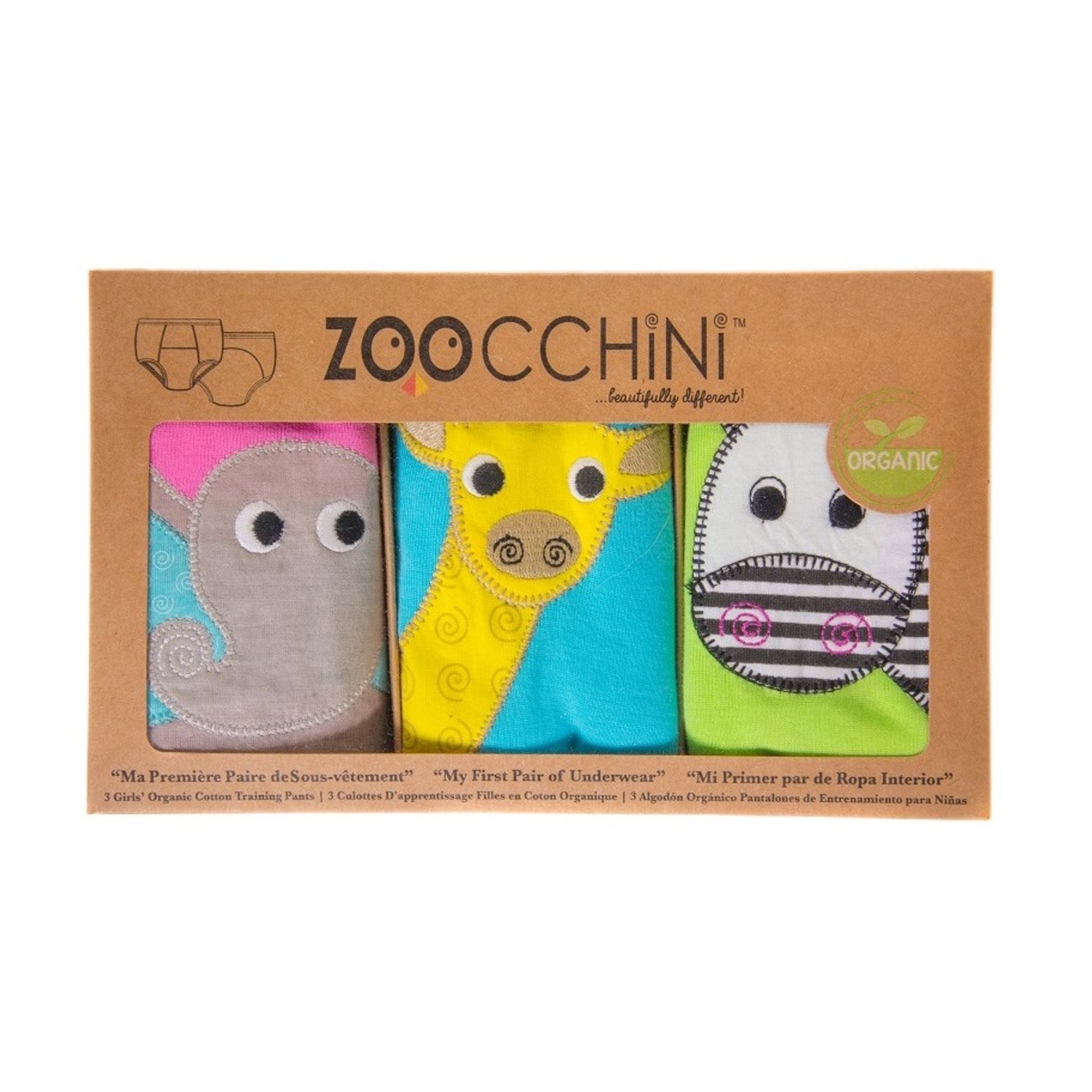 Set 3 Chilotei Antrenament, Zoocchini, Fetita, 2-3 ani, 100% Bumbac Organic, Safari fotografia produsului