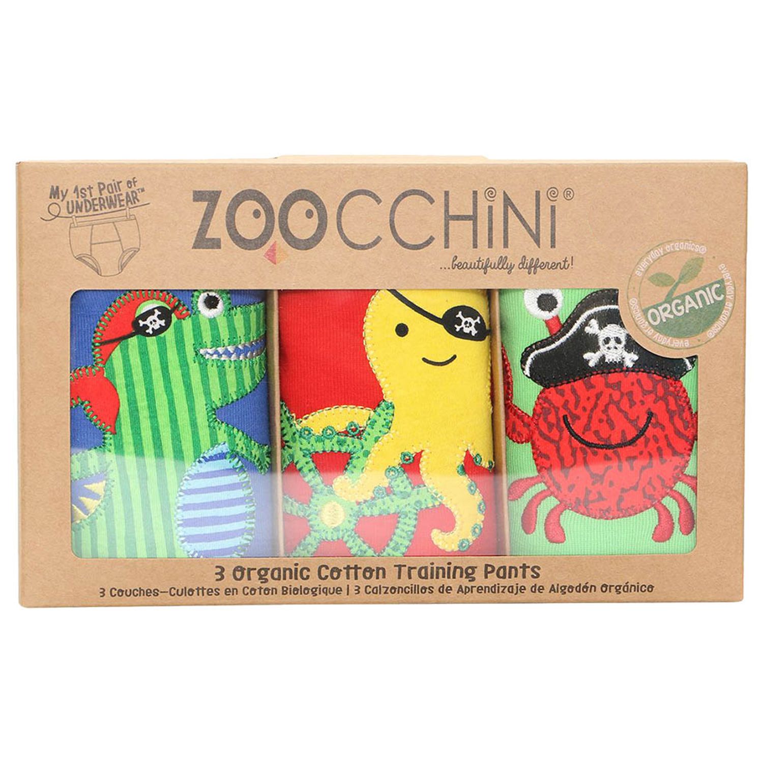 Set 3 Chilotei Antrenament, Zoocchini, Baiat, 3-4 ani, 100% Bumbac Organic, Pirates fotografia produsului View 2 L