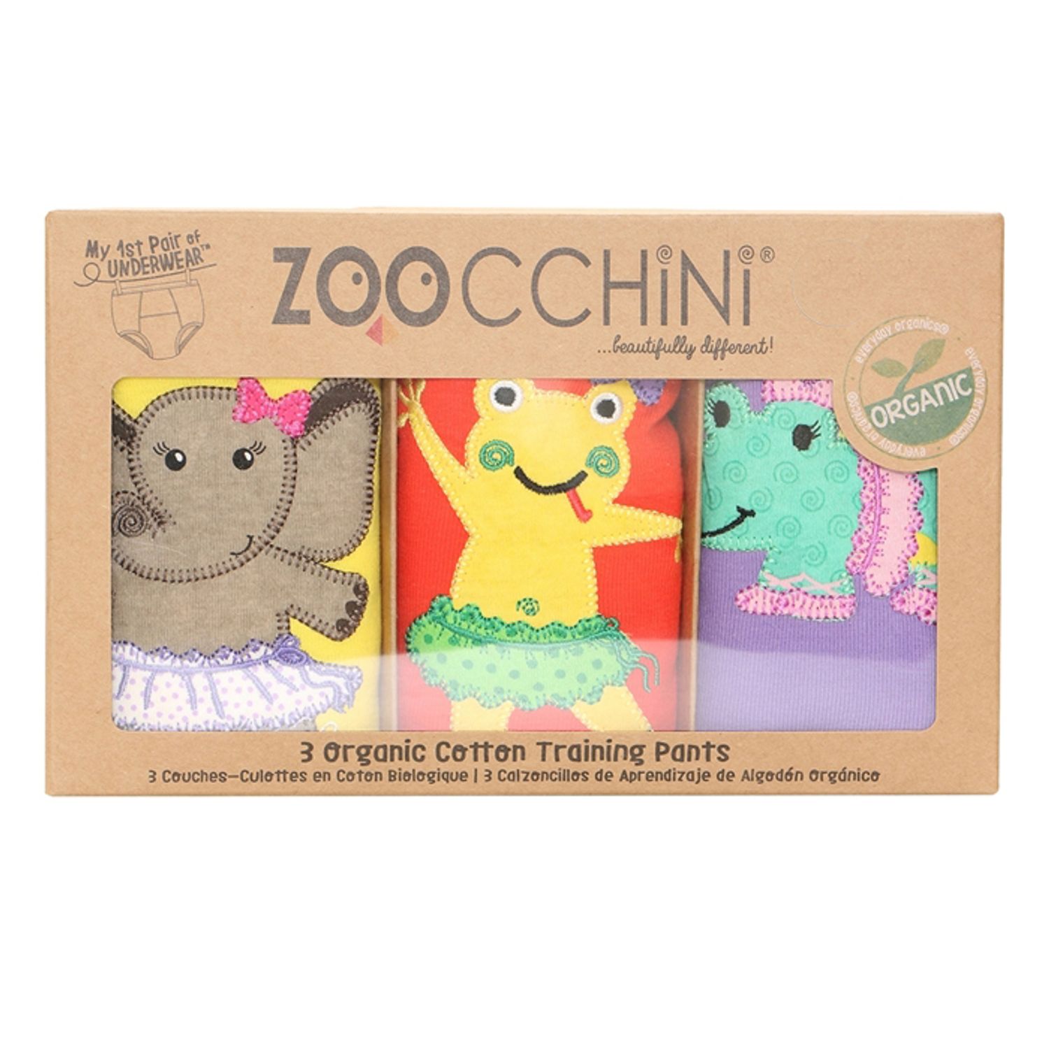 Set 3 Chilotei Antrenament, Zoocchini, Fetita, 2-3 ani, 100% Bumbac Organic, Balerina fotografia produsului View 2 L