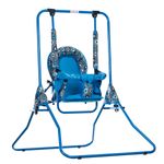 Leagan pentru copii, AppeKids, cu spatar reglabil si bara detasabila, Blue Hearts fotografia produsului View 3 S