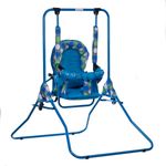 Leagan pentru copii, AppeKids, cu spatar reglabil si bara detasabila, Blue Dots fotografia produsului View 3 S