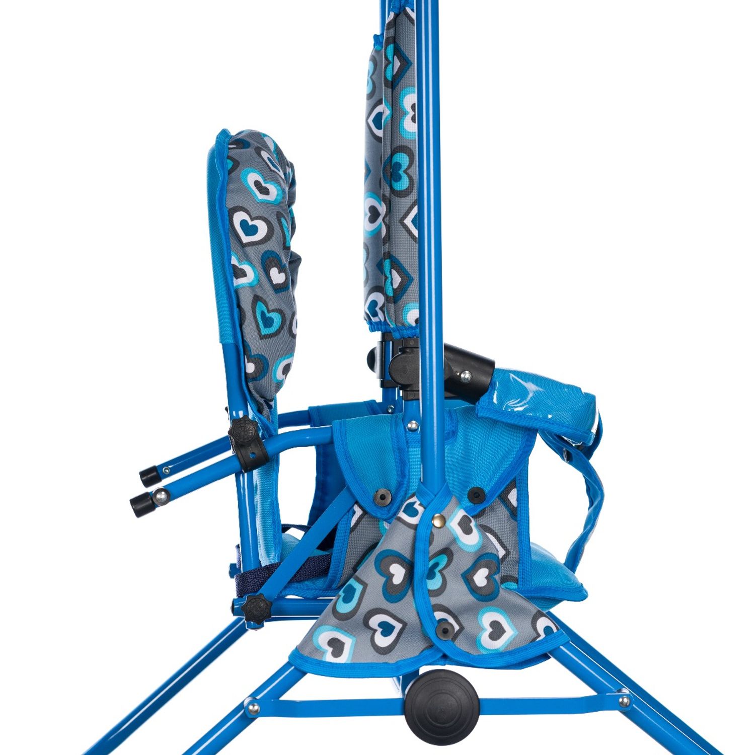 Leagan pentru copii, AppeKids, cu spatar reglabil si bara detasabila, Blue Hearts fotografia produsului View 4 L