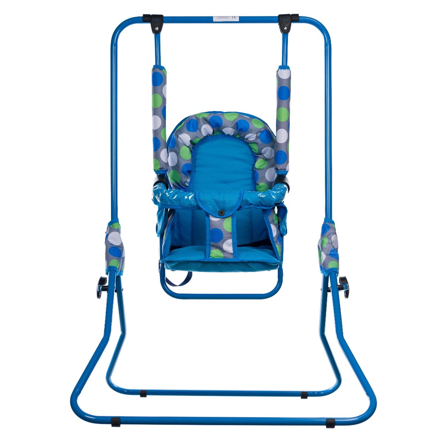 Leagan pentru copii, AppeKids, cu spatar reglabil si bara detasabila, Blue Dots fotografia produsului