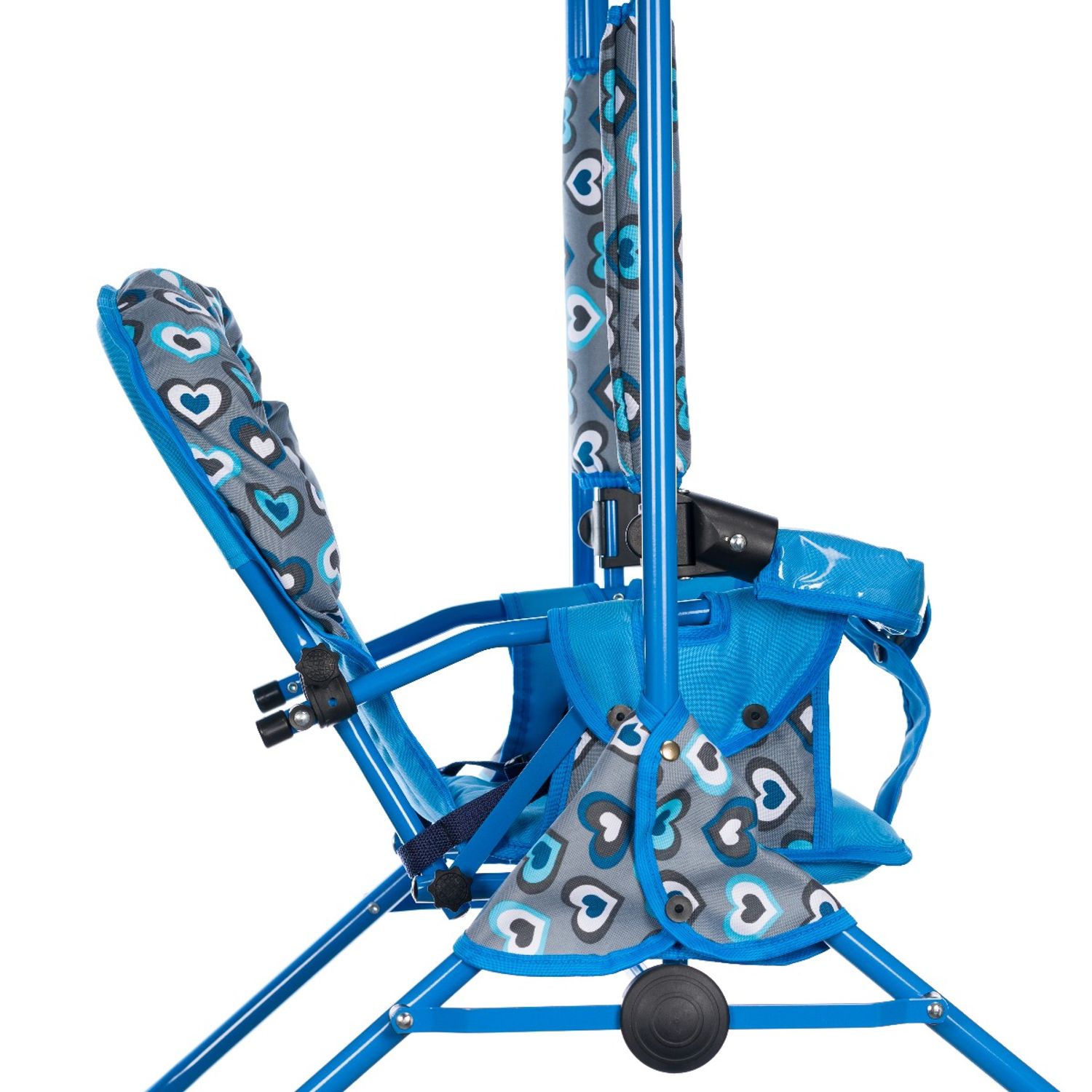 Leagan pentru copii, AppeKids, cu spatar reglabil si bara detasabila, Blue Hearts fotografia produsului View 6 L