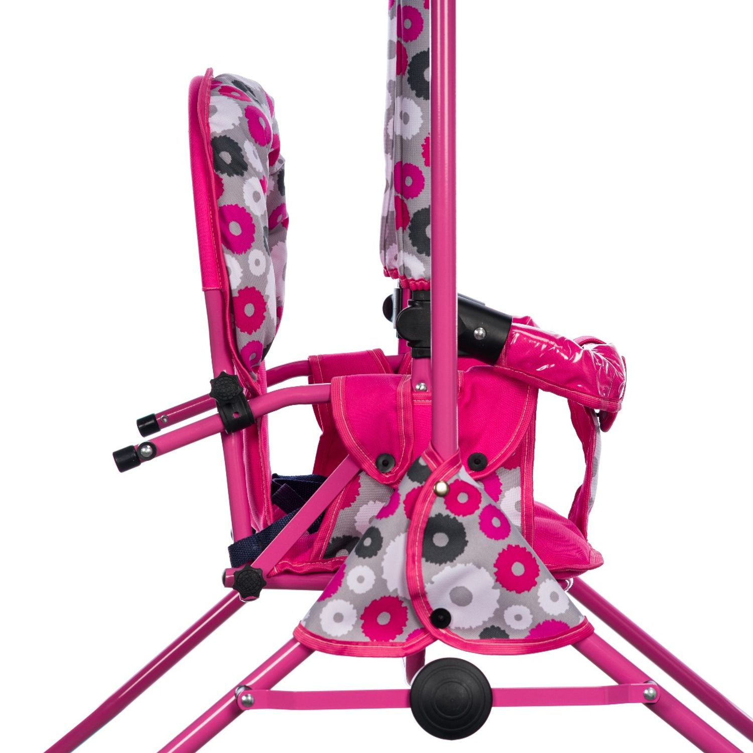 Leagan pentru copii, Top Kids, cu spatar reglabil si bara detasabila, Pink Flowers fotografia produsului View 3 L