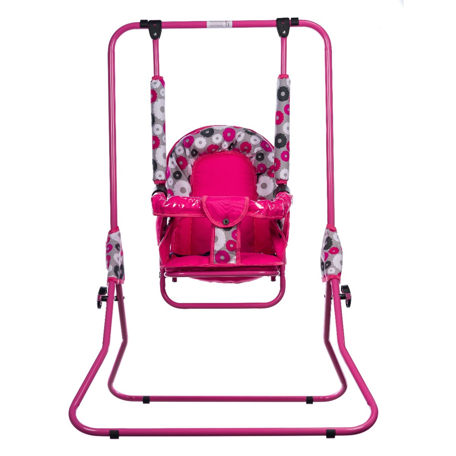 Leagan pentru copii, Top Kids, cu spatar reglabil si bara detasabila, Pink Flowers fotografia produsului