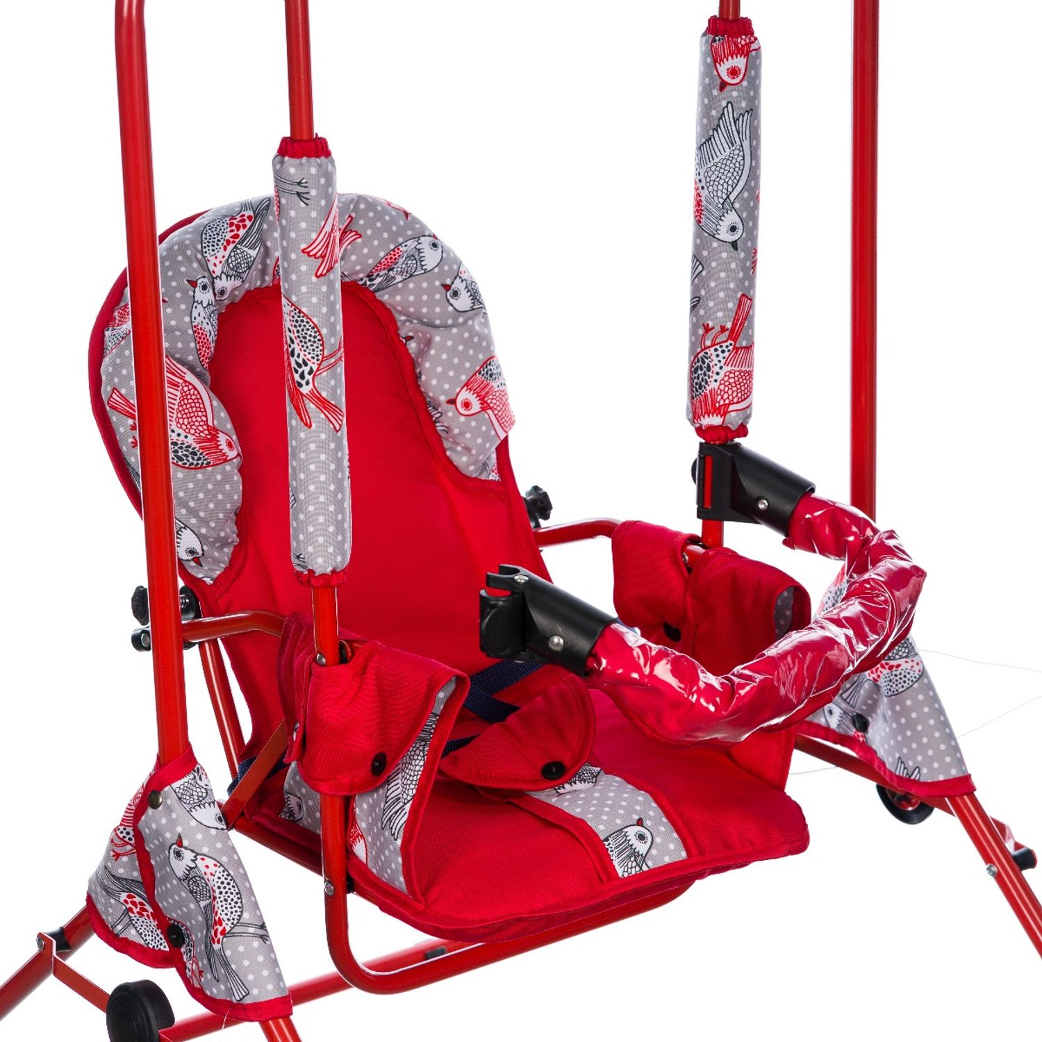 Leagan pentru copii, Top Kids, cu spatar reglabil si bara detasabila, Red Birds fotografia produsului View 6 L