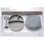 Set de hranire BWL II Minikoioi, 100% Premium Silicone &ndash; Powder Grey fotografia produsului View 4 S