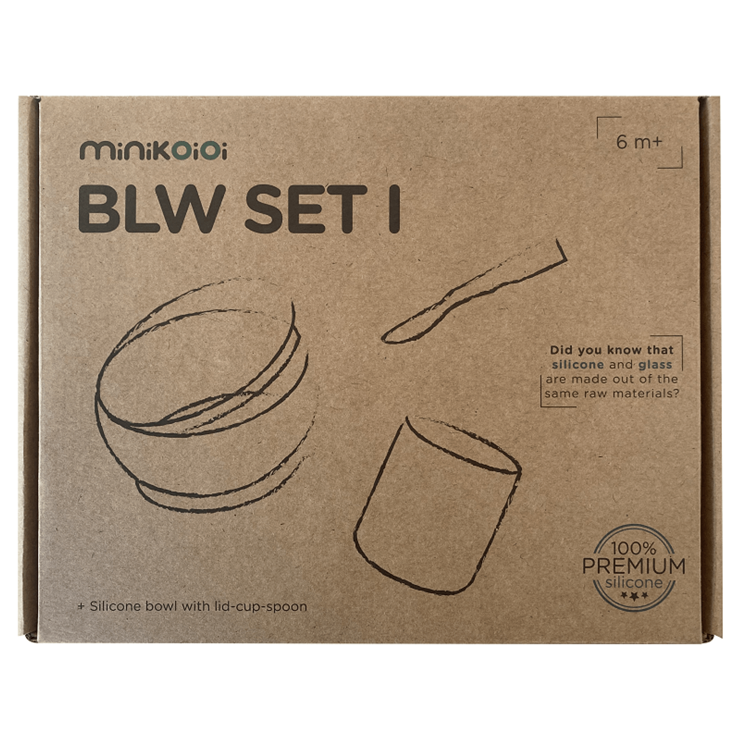 Set de hranire BWL I Minikoioi, 100% Premium Silicone  – Aqua Green fotografia produsului View 6 L