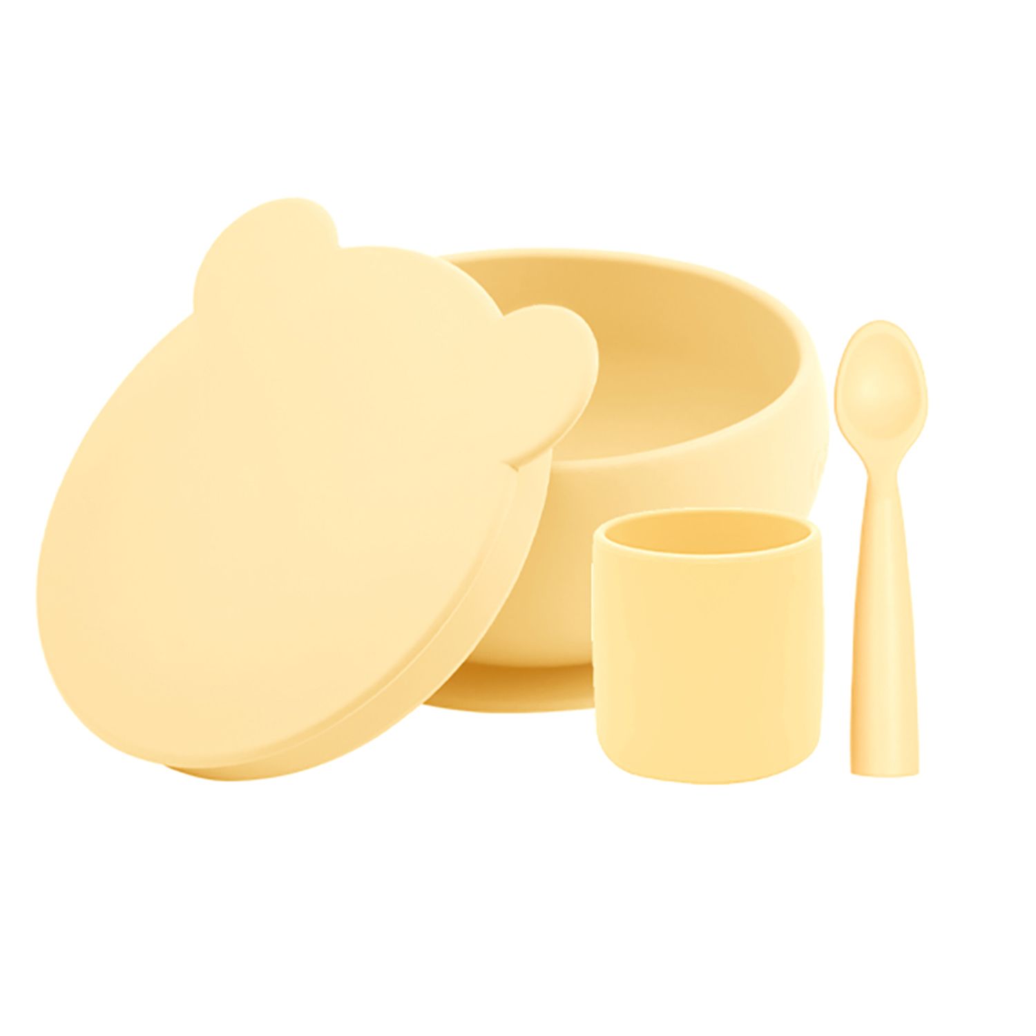 Set de hranire BWL I Minikoioi, 100% Premium Silicone &ndash; Mellow Yeloow fotografia produsului
