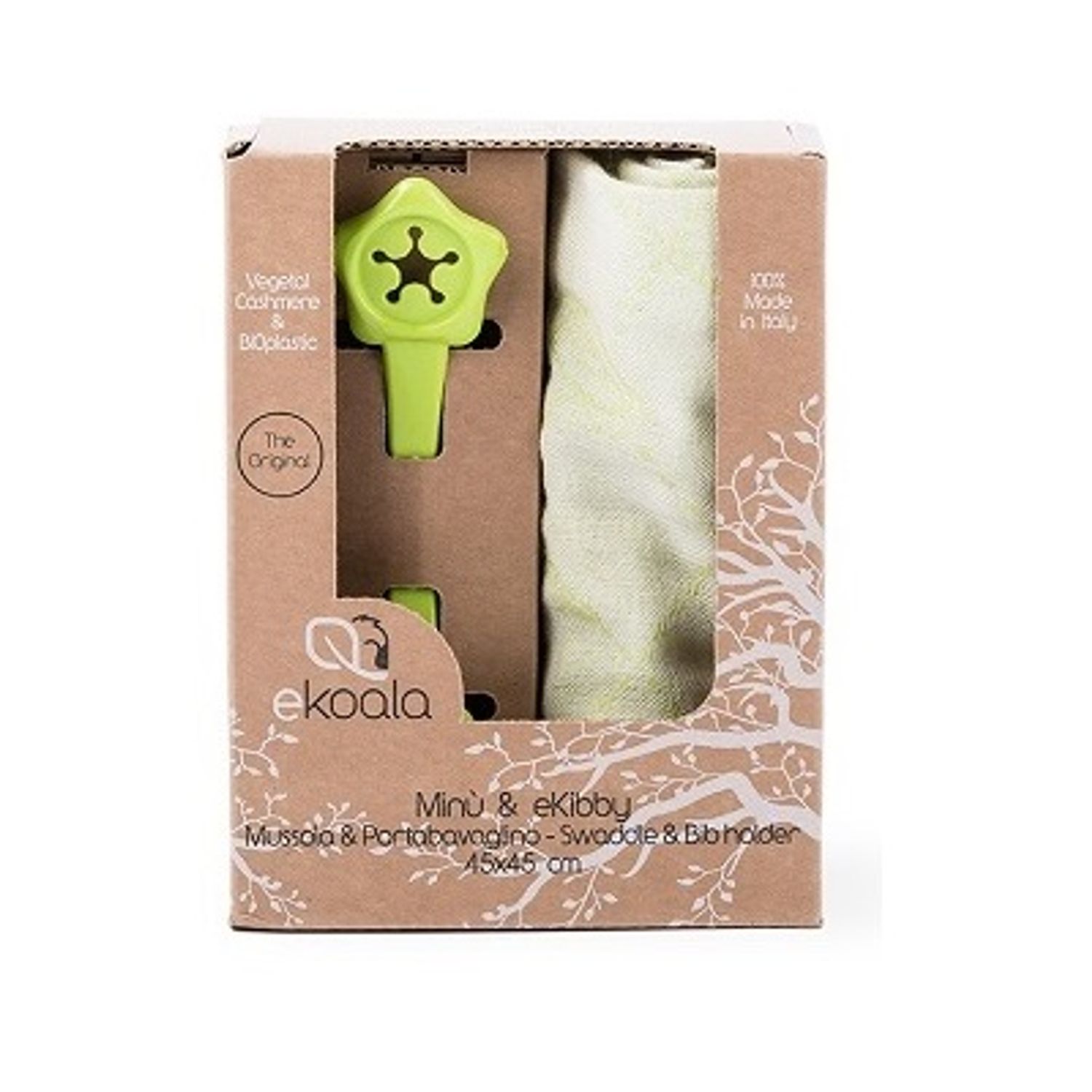 Set Swaddle si suport de prindere baveta, eKoala, Green fotografia produsului