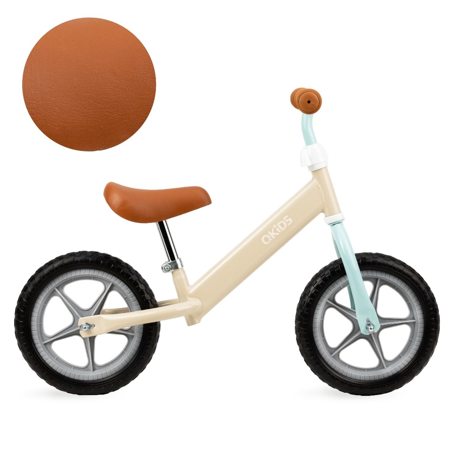 Bicicleta fara pedale Fleet, Qkids, Cappuccino fotografia produsului View 4 L