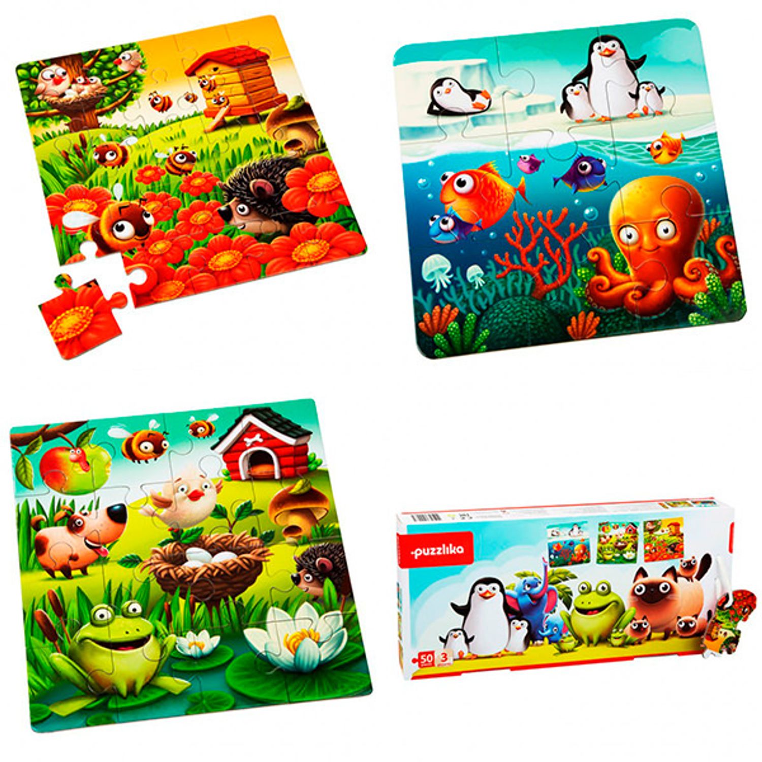 Puzzle 3 in 1 Cubika Animalutele Preferate fotografia produsului View 2 L