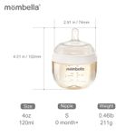 Biberon Anticolici Mombella Breast-Like, 120ml, Tetina S flux lent, PPSU, Ivory fotografia produsului View 5 S