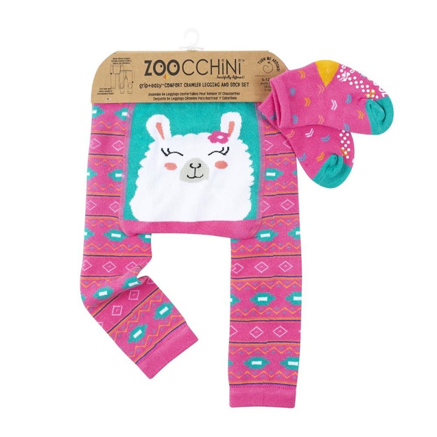 Set pantaloni si soseste antiderapante, Zoocchini, 12-18 Luni Ã¢â‚¬â€œ Lama fotografia produsului