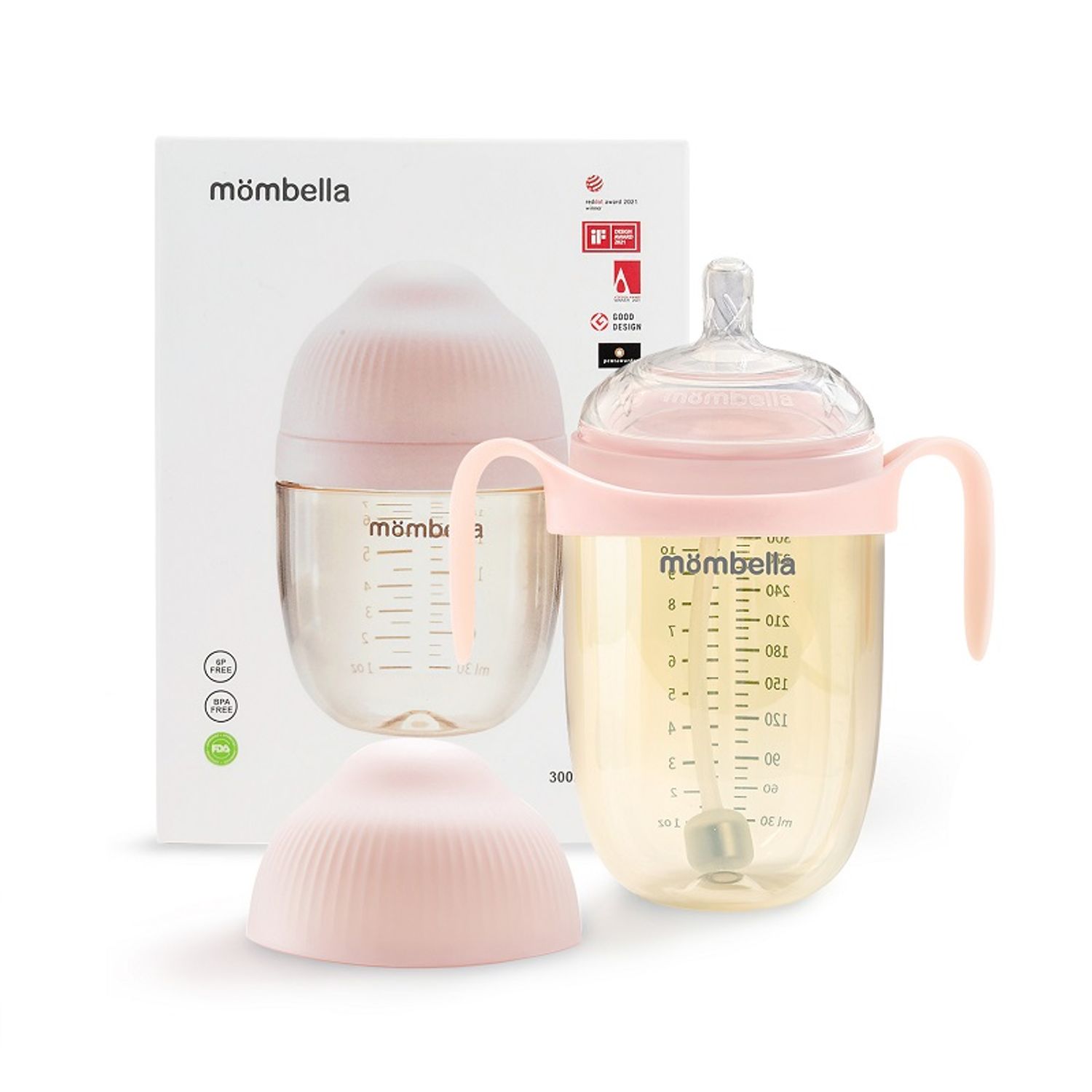 Biberon Anticolici Mombella Breast-Like, 300ml, Tetina 360&Atilde;&sbquo;&Acirc;&deg; XL Flux Consistent, PPSU, Old Roze fotografia produsului View 5 L