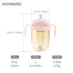 Biberon Anticolici Mombella Breast-Like, 300ml, Tetina 360&Atilde;&sbquo;&Acirc;&deg; XL Flux Consistent, PPSU, Old Roze fotografia produsului View 3 S