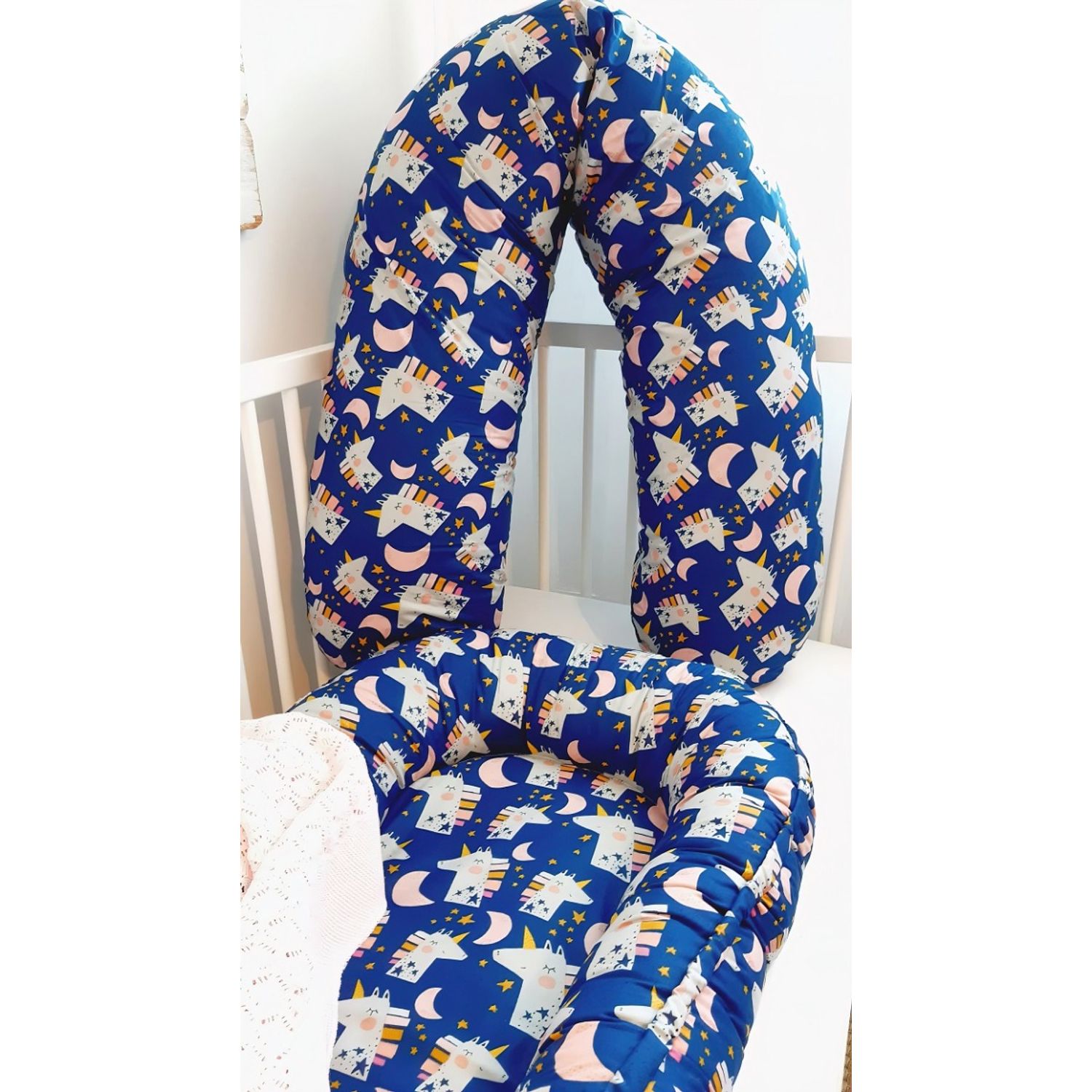 Perna pentru gravida, Fibre din silicon, 180 cm, Eko - Navy fotografia produsului View 2 L