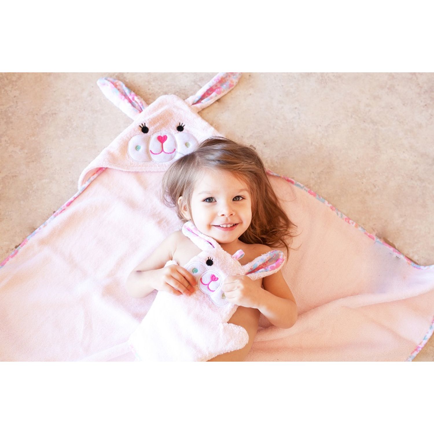 Prosop de baie cu gluga, Zoocchini, 76x76cm, Happy Bunny fotografia produsului View 4 L