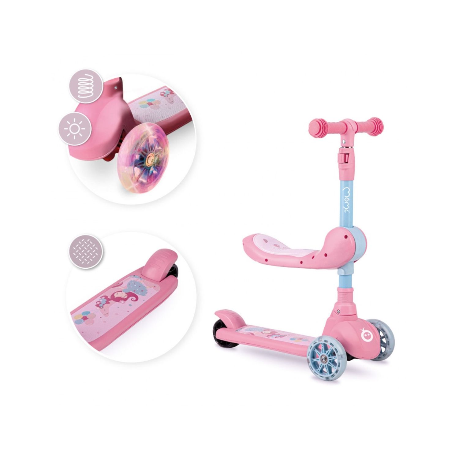 Trotineta transformabila 2in1 MoMi Kiuru - Pink fotografia produsului View 3 L